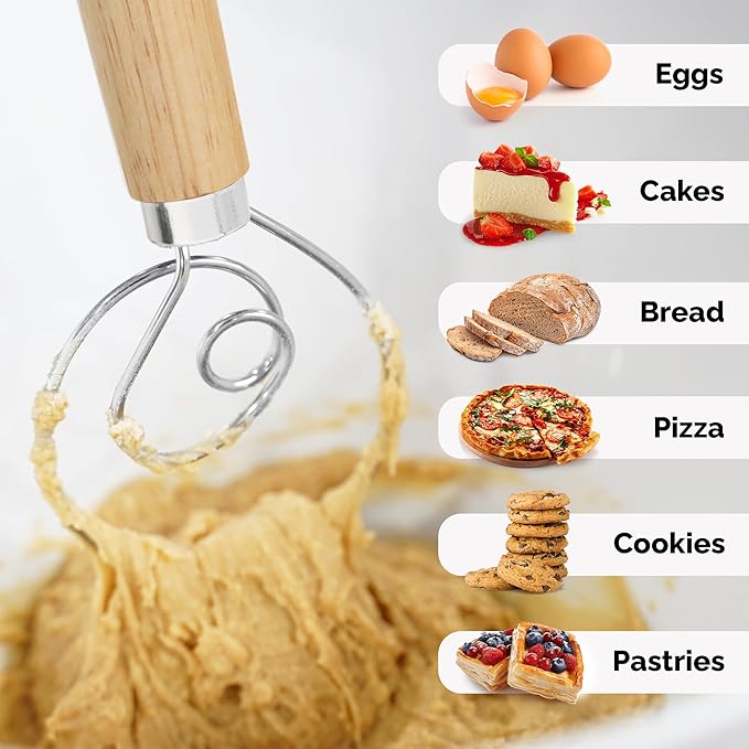 Zulay Kitchen 13-Inch Danish Dough Whisk