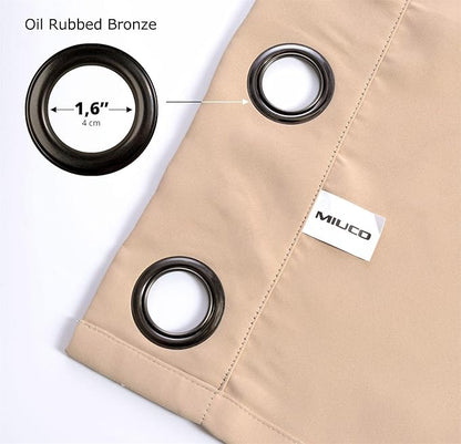 MIUCO Room Darkening Soild Grommet Blackout Curtains Panels