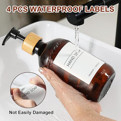 KASUNTING Amber Soap Dispenser Plastic, 17 Fl Oz Hand and Dish Dispenser Set