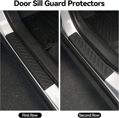 Floor Mats for Jeep Grand Cherokee L 6 Seats 2021-2025 2026, Trunk Mat and Backrest Mat & Door Sill Guard All Weather TPE Protector for Jeep Grand Cherokee L Accessories