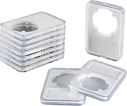 10-Pack Coin Slab Display Holder, Storage Case for Morgan, Peace, IKE Silver 38mm Dollar Coin, Organize Your Coin Collection with Clear Acrylic Cases