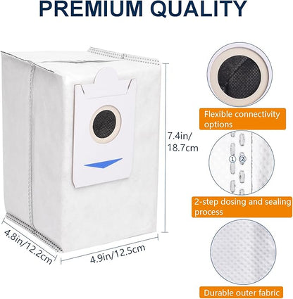 14Pcs Dust Bags Replacement for Ecovacs T30S(Not Combo) X2/X2 Pro/X2 Omni/X5 Omni Robot Vacuum Cleaner, 3L Large Capacity Disposable Replacement Bags