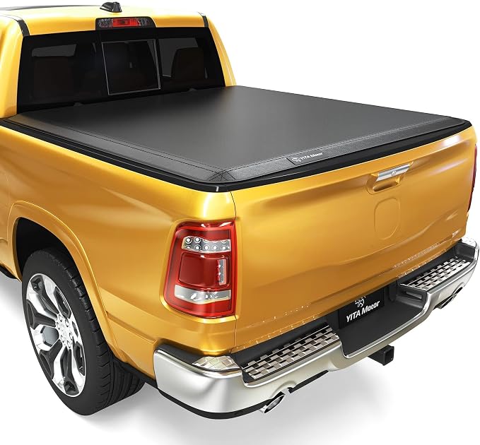 YITAMOTOR Soft Tri-fold Tonneau Cover Fits for Dodge Ram 1500 2002-2026 (Inclu. Classic & New), Fits for Dodge Ram 2500 3500 2003-2026 6.4ft Bed Without Rambox