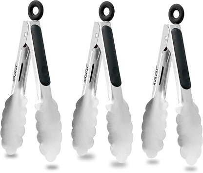 Anaeat 3 Pack 7" Mini Stainless Steel Cooking Tongs