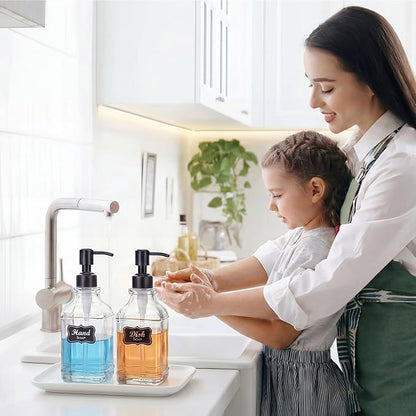 JASAI 2Pack Glass Soap Dispenser