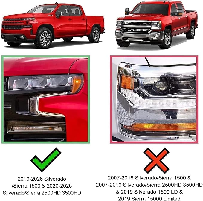 COMNOVA 6 Inch Running Boards Compatible with 19-26 Chevy Silverado 1500 Crew Cab, 20-26 Silverado/Sierra 2500HD 3500HD Crew Cab, Step Bar Running Board for Silverado, Including in 8 Brackets.