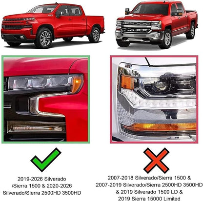 COMNOVA 6 Inch Running Boards Compatible with 19-26 Chevy Silverado 1500 Crew Cab, 20-26 Silverado/Sierra 2500HD 3500HD Crew Cab, Step Bar Running Board for Silverado, Including in 8 Brackets.