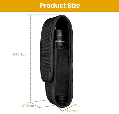 Wurkkos Flashlight Holster, LED Tactical Flashlight with Elastic Nylon, Flashlight Pouch, Nylon Pouch Holder, Flashlight Carry Case 5.9"x1.57", Suitable for TD02, FC11, TD04(Flashlight not Included)