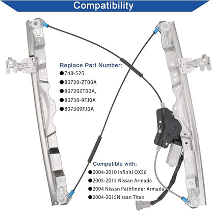 Obaee 748-525 Front Right Passenger Side Power Window Lift Regulator