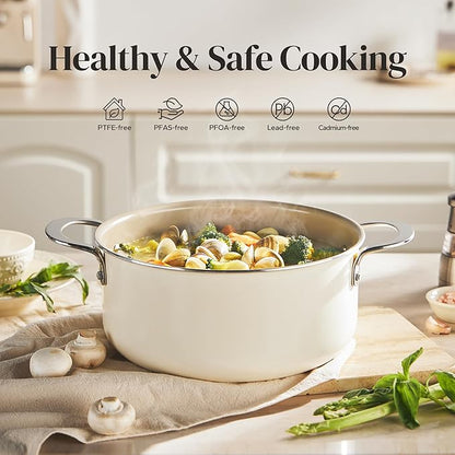 Redchef Ceramic Stock Pot with Lid, Soup Pot