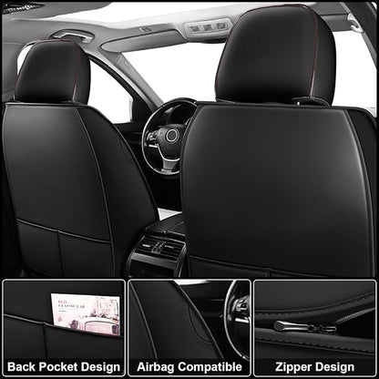 Seat Covers Fit for Nissan Rogue 2015-2026, Breathable and Comfortable Leather Car Seat Cover, Deluxe Waterproof Cushion Cover Auto Interior Accessories,Standard (Black Brown)