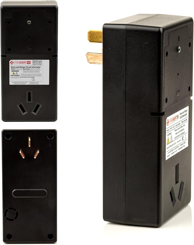 Electric Auto Stove Shut-Off Safety Device (3 or 4 Prong), Oven Monitoring Solution for Senior Citizen and Elderly Parents, As Seen On Shark Tank (3-Prong)