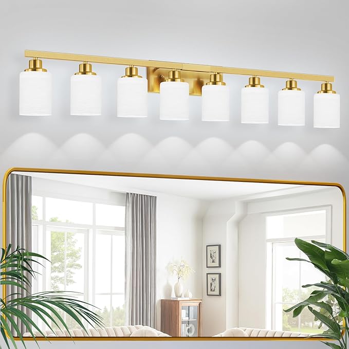 DIKAIDA 52inch Gold Bathroom Light Fixtures, Modern Bathroom Vanity Light