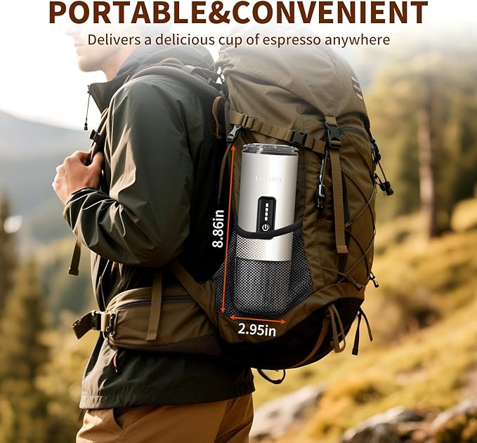 Leozora Portable Espresso Maker, 20Bar Professional Pressure, Stainless Steel