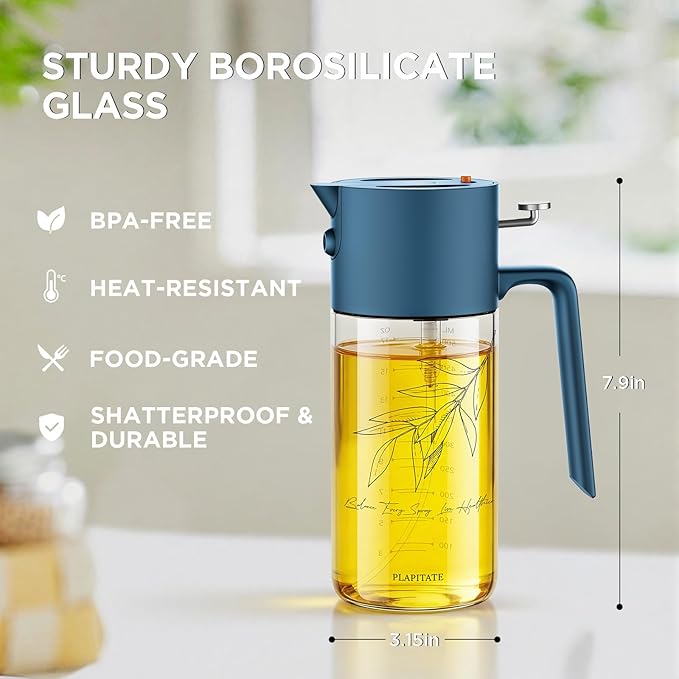 PLAPITATE 2Pcs 17oz Premium Olive Oil Sprayer