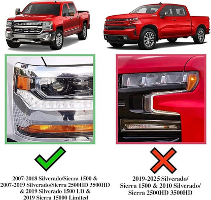 COMNOVA 6.5 Inches Side Steps Running Boards Compatible with 2007-2018 Chevy Silverado/Sierra 1500 2500 3500 Crew Cab & 2019 1500LD 2500HD 3500HD Crew Cab. Rock Sliders Truck Side Steps Nerf Bars.