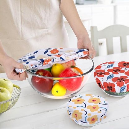 5 Pieces Bowl Covers Reusable, 5 Size Stretch Cloth Covers