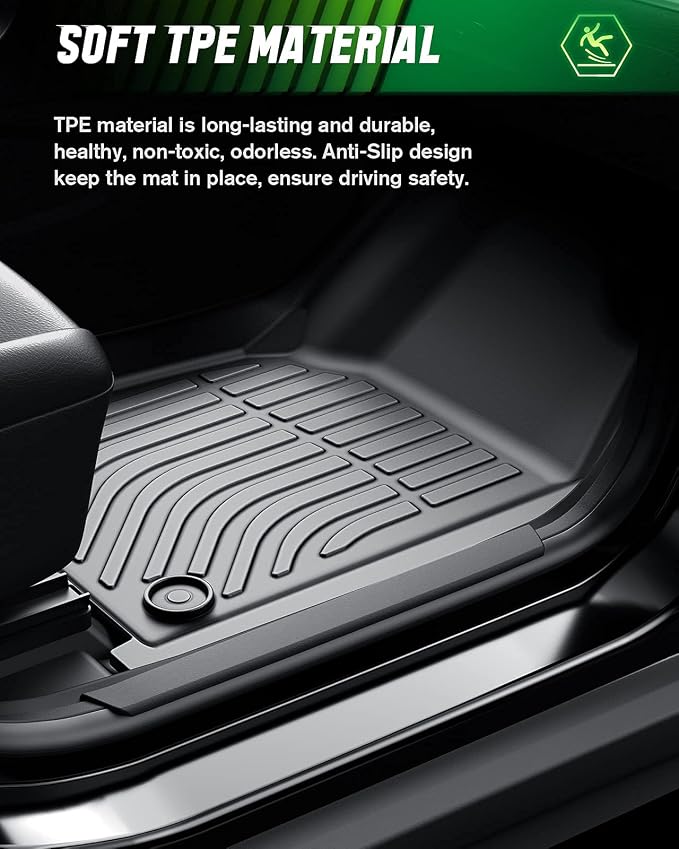 VIWIK Floor Mats Fit for Toyota Prius 2023 2024 2025 2026,TPE Floor Liners All Weather Custom Car Mats Full Set 1st & 2nd Row, Automotive Accessories for Prius Odorless Non-Slip Waterproof