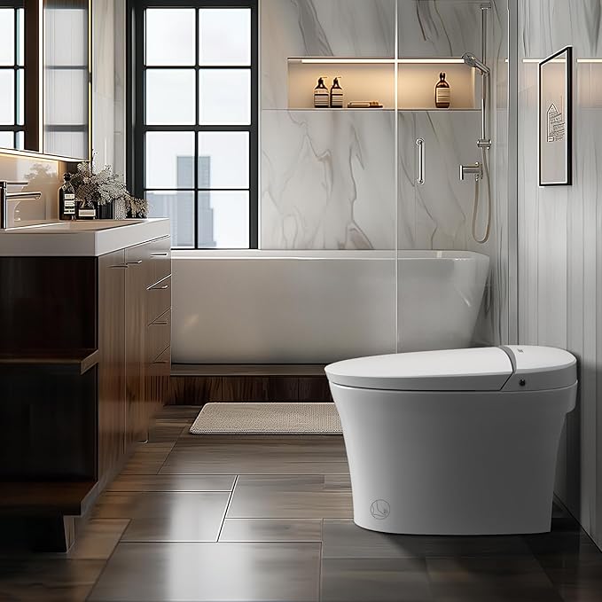 Smart Toilet with Heated Seat & Auto Flush, 1.1/1.6 GPF One Piece Tankless