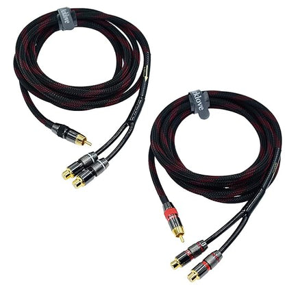 Arklove 5ft Shielded RCA Splitter Subwoofer Stereo Audio Video Cable 1 Male to