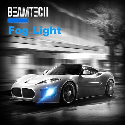 BEAMTECH 9006 Bulbs, HB-4 Fog Light, G-XPower Chips 500% Brighter Plug and Play, Pack of 2