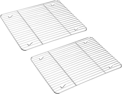 E-far Baking Cooling Rack Set of 2, Stainless Steel Metal Roasting Cooking Racks