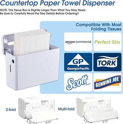 Paper Towel Dispenser Countertop, Large Capacity 200 Sheets, Non-Slip Base
