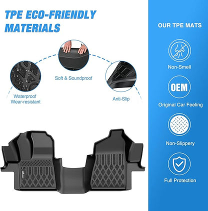 Nilight TPE Floor Mats for Ford Transit 150 250 350 350HD w/Carpet Flooring (No for Connect) 2015 2016 2017 2018 2019 2020 2021 All Weather Custom Fit Heavy Duty Floor Liners