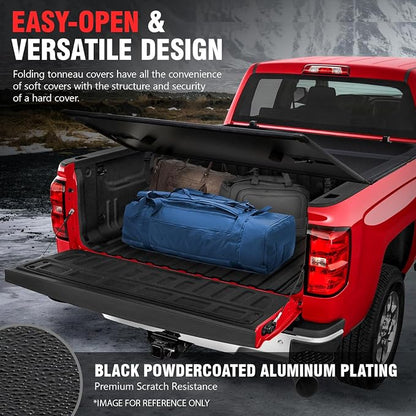 DNA Motoring New Upgrade Truck Bed Top Hard Solid Tri-Fold Tonneau Cover Compatible with 09-18 Dodge Ram 1500/10-16 Dodge Ram 2500 3500 6.5Ft Beds, TTC-HARD-019