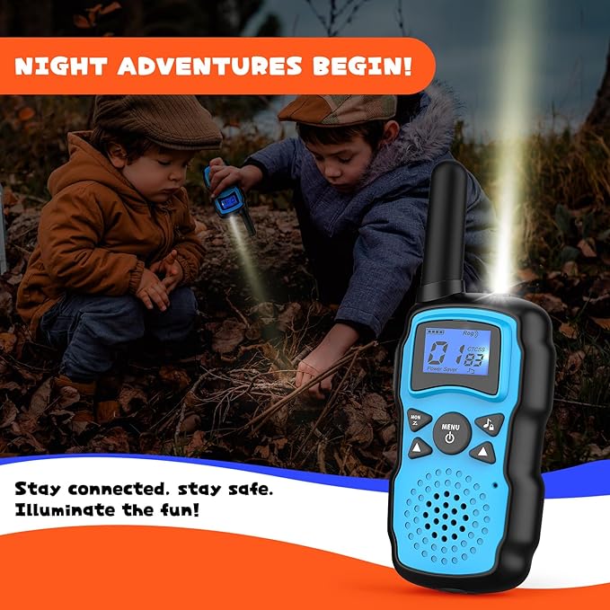 Wishouse Walkie Talkies for Kids 4 Pack,Family Walky Talky Adults Children Radio Long Range,Outdoor Camping Fun Toys Birthday Present Xmas Gifts for 4 5 6 7 8 Year Old Girls Boys No Battery No Charger