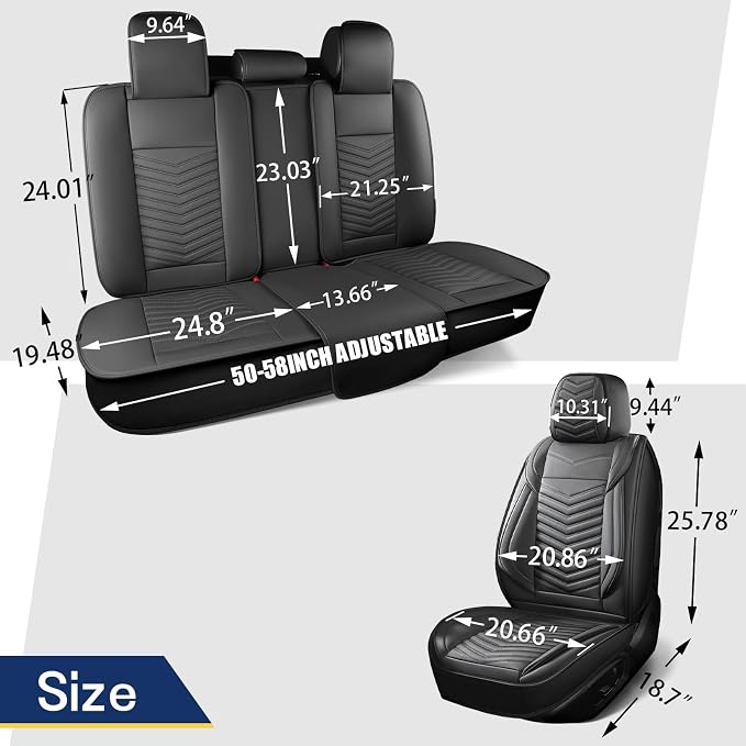 HChengkikz Nappa Leather Car Seat Covers Full Set, Beige Car seat Protector 5 Seats, Waterproof Car Seat Cushion, Universal Automotive Seat Covers Fit for SUV Truck Pick-up Sedan, Front and Rear