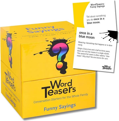 ? WORD TEASERS Funny Sayings Conversation Cards - Conversation Starters for Families - Funny Sayings Idioms Game - Funny Flash Cards & Literary Game for Kids & Adults Ages 8+ - 150 Questions