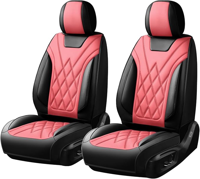 Car Seat Covers Compatible with Hyundai Santa Cruz 2022-2026 - Waterproof & Breathable Luxury Leather All-Weather Seat Cushions Protectors,Only 2 Front seat Covers (Red)