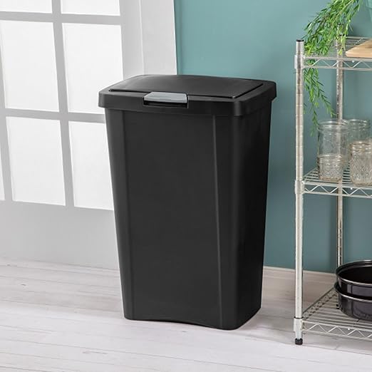 Sterilite 13 Gallon TouchTop Narrow Plastic Wastebasket