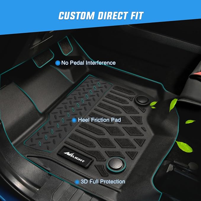 Nilight TPE Floor Mats for Ford Transit 150 250 350 350HD Vinyl Floor 2022 2023 2024 2025 2026 (Not for Connect) All Weather Custom Fit Heavy Duty Floor Liners