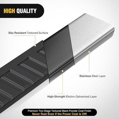Nilight Running Boards Compatible with Dodge Ram 2019-2024 1500 New Body Style Crew Cab(Exclude 2019-2024 Classic) 6 Inch Side Step, 2 Years Warranty