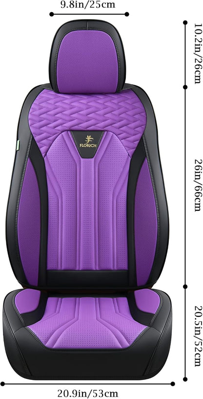 FLORICH Automotive Seat Covers, Seat Covers Full Set, Car Seat Protectors 5 Seats, Purple & Black Automotive Seat Covers Fit for Most Cars Trucks