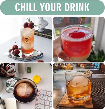 WIBIMEN Large Ice Cube Molds, Big Round Whiskey Ice Cube Trays