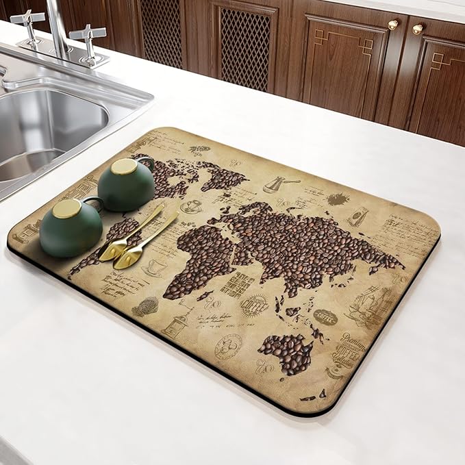 Fun Coffee Mat 23inx15in, Coffee Bar Mat