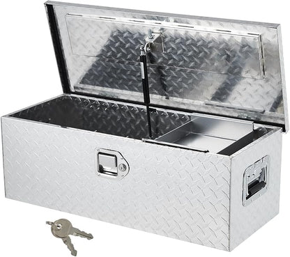 Garvee 30 Inch Truck Bed Tool Box, Heavy Duty Aluminum Pickup Tool Chest with Sliding Shelf, Waterproof & Rust-Resistant Storage Organizer for Truck, RV, Trailer
