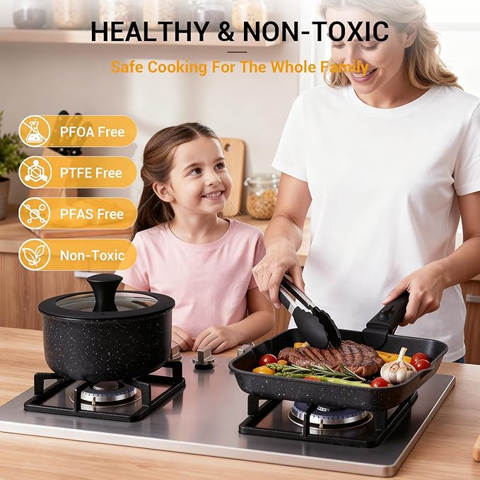 Ammeloo 21 Pcs Pots and Pans Set Non Stick