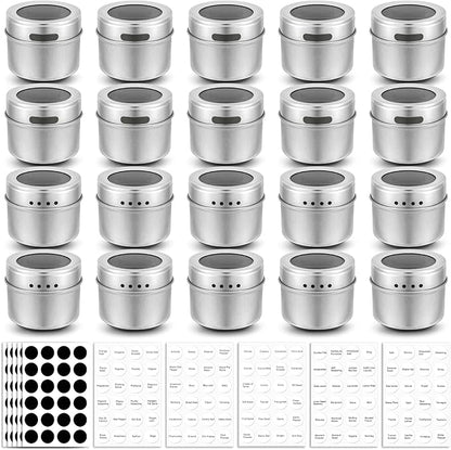 Bekith 20 Pack Magnetic Spice Jars, Magnetic Spice Containers