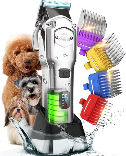 oneisall Professional Dog Grooming Clippers: Cordless Rechargeable Thick Hair