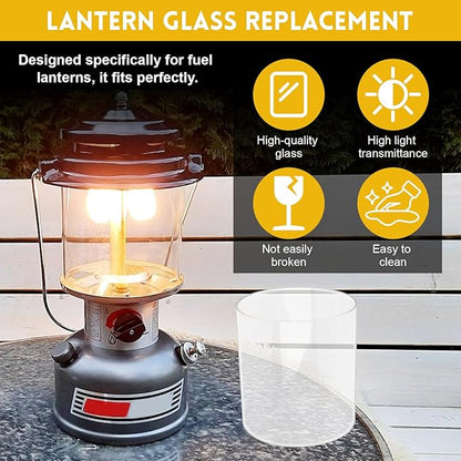EINDER Propane Lantern Mantles with Lantern Globe Replacement Set Compatible with Coleman Kerosene Lanterns, Camp Lamp Mantle Suitable for Outdoor Camping Propane Lantern - 10 Pack
