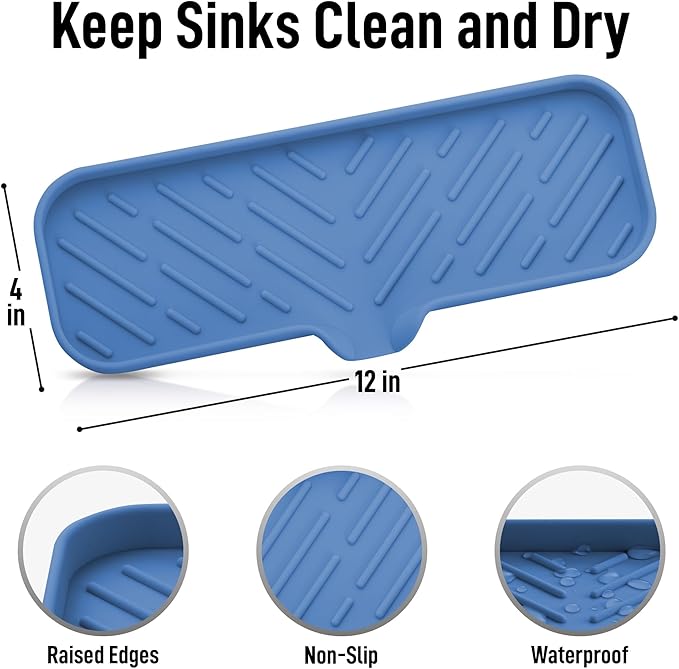 Zulay Kitchen Large Silicone Sponge Holder – Flexible Sink Organizer Tray