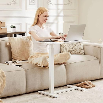 Mobile Bed Laptop Desk with Lockable Wheels and Height Adjustment Function