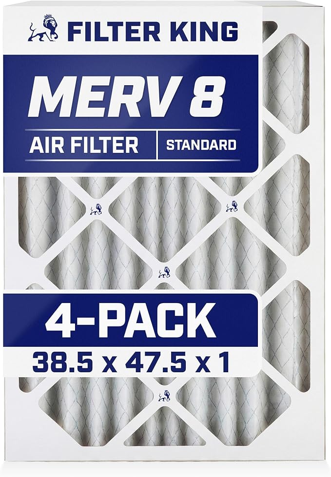 Filter King 38.5x47.5x1 Air Filter | 4-PACK | MERV 8 HVAC Pleated A/C Furnace