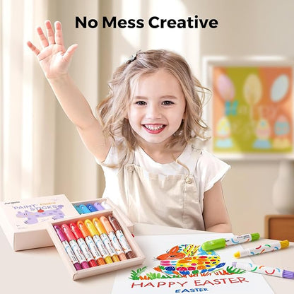 Tempera Paint Sticks, 16 Colors Jumbo Paint Sticks for Kids, Washable Quick Drying, Non-Toxic, Toddler Art Supplies for Paper Stone Wood Canvas, Easter Gifts for Kids