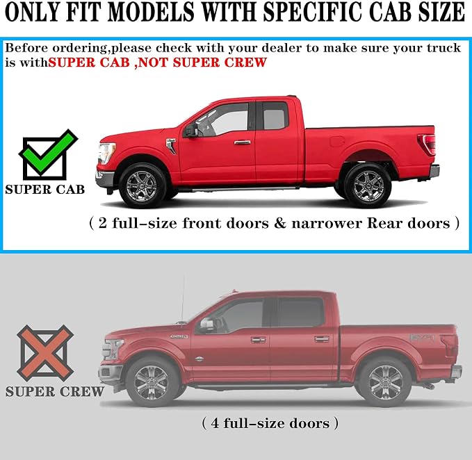 COMNOVA Side Step Nerf Bar Running Board Replacement for Ford F-150 Super Cab (3/4 Size Rear Doors) 04-14,6 Inch Step Pad Design,OE Style (Stainless Steel).