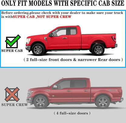 COMNOVA Side Step Nerf Bar Running Board Replacement for Ford F-150 Super Cab (3/4 Size Rear Doors) 04-14,6 Inch Step Pad Design,OE Style (Stainless Steel).